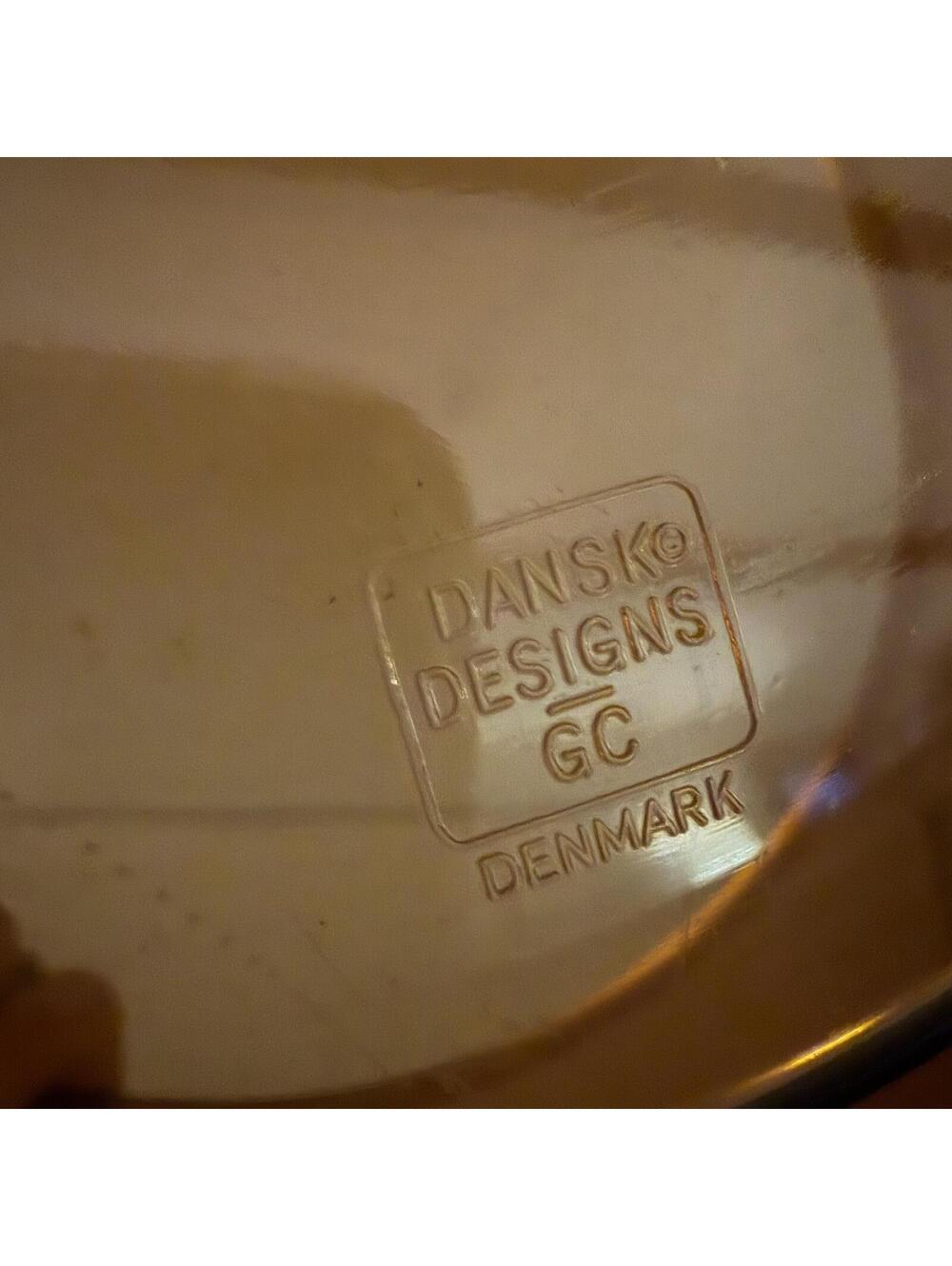 Vintage Dansk Designs amber acrylic salad bowl with serving utensils. - Picture 5 of 16